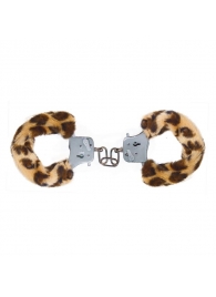 Наручники с леопардовым мехом Furry Fun Cuffs Leopard - Toy Joy - купить с доставкой в Новосибирске