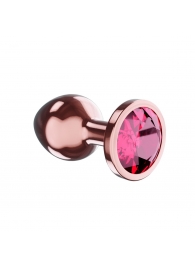 Пробка цвета розового золота с малиновым кристаллом Diamond Ruby Shine S - 7,2 см. - Lola Games - купить с доставкой в Новосибирске