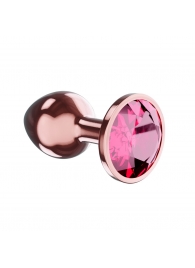 Пробка цвета розового золота с малиновым кристаллом Diamond Ruby Shine L - 8,3 см. - Lola toys - купить с доставкой в Новосибирске