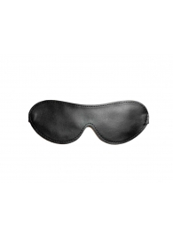 Черная лаковая маска на глаза из эко-кожи - БДСМ Арсенал - купить с доставкой в Новосибирске