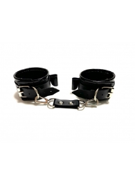 Черные наручники с бантиками из эко-кожи - БДСМ Арсенал - купить с доставкой в Новосибирске