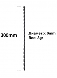 Черный уретральный расширитель - 30 см. - Rubber Tech Ltd - купить с доставкой в Новосибирске