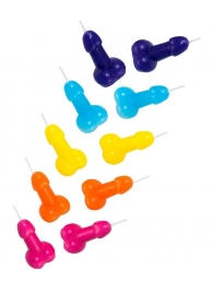 Набор из 10 разноцветных свечей «Мини пенис» - Impirante - купить с доставкой #SOTBIT_REGIONS_UF_V_REGION_NAME#