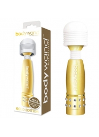 Золотистый жезловый мини-вибратор с кристаллами Mini Massager Gold Edition - Bodywand