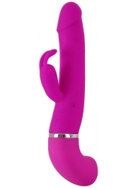 Лиловый вибратор-кролик с функцией сквирта Cumshot Rabbit Vibrator - 24 см. - Orion