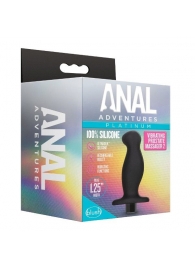 Черный анальный вибромассажёр Silicone Vibrating Prostate Massager 02 - 10,8 см. - Blush Novelties - в Новосибирске купить с доставкой