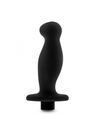 Черный анальный вибромассажёр Silicone Vibrating Prostate Massager 02 - 10,8 см. - Blush Novelties - в Новосибирске купить с доставкой