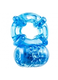 Голубое эрекционное виброкольцо Reusable 5 Function Cock Ring - Blush Novelties - в Новосибирске купить с доставкой
