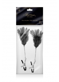 Зажимы для сосков с черными перьями Sweet Caress Feather Nipple Clumps - Sweet Caress - купить с доставкой в Новосибирске
