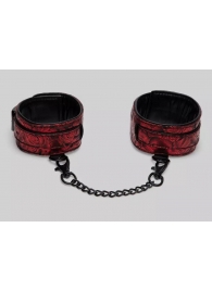 Красно-черные оковы Reversible Faux Leather Ankle Cuffs - Fifty Shades of Grey - купить с доставкой в Новосибирске