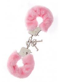 Металлические наручники с розовой меховой опушкой METAL HANDCUFF WITH PLUSH PINK - Dream Toys - купить с доставкой в Новосибирске