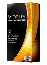 Ребристые презервативы VITALIS PREMIUM ribbed - 12 шт. - Vitalis - купить с доставкой в Новосибирске