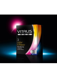 Цветные ароматизированные презервативы VITALIS PREMIUM color   flavor - 3 шт. - Vitalis - купить с доставкой в Новосибирске
