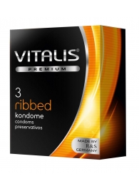 Ребристые презервативы VITALIS PREMIUM ribbed - 3 шт. - Vitalis - купить с доставкой в Новосибирске