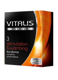 Презервативы VITALIS PREMIUM stimulation   warming с согревающим эффектом - 3 шт. - Vitalis - купить с доставкой в Новосибирске