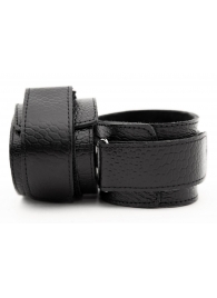 Чёрные кожаные наручники - БДСМ Арсенал - купить с доставкой в Новосибирске