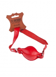 Красный кожаный кляп на регулируемых ремешках - Sitabella - купить с доставкой в Новосибирске