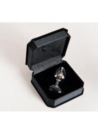 Малая серебристая анальная втулка с прозрачным кристаллом - 6 см. - ToyFa - купить с доставкой в Новосибирске