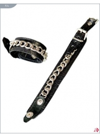 Декорированные цепочками узкие наручники - Подиум - купить с доставкой в Новосибирске