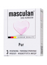 Супертонкие презервативы Masculan Pur - 3 шт. - Masculan - купить с доставкой в Новосибирске