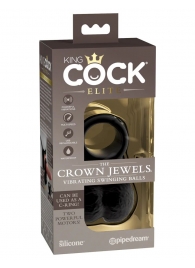 Черная вибронасадка King Cock Ellite The Crown Jewels - Pipedream - в Новосибирске купить с доставкой