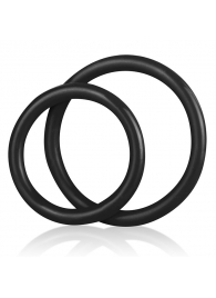 Набор из двух черных силиконовых колец разного диаметра SILICONE COCK RING SET - BlueLine - в Новосибирске купить с доставкой