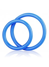 Набор из двух голубых силиконовых колец разного диаметра SILICONE COCK RING SET - BlueLine - в Новосибирске купить с доставкой