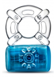 Синее эрекционное виброкольцо Pleaser Rechargeable C-Ring - Blush Novelties - в Новосибирске купить с доставкой
