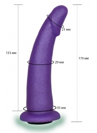 Фиолетовая гладкая изогнутая насадка-плаг - 17 см. - LOVETOY (А-Полимер) - купить с доставкой в Новосибирске