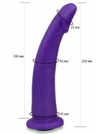Фиолетовая гладкая изогнутая насадка-плаг - 20 см. - LOVETOY (А-Полимер) - купить с доставкой в Новосибирске