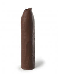 Коричневая насадка-удлинитель Uncut Silicone Penis Enhancer - 17,8 см. - Pipedream - в Новосибирске купить с доставкой