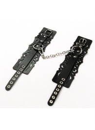 Узорчатые кожаные оковы с регулируемыми ремешками - Crazy Handmade - купить с доставкой в Новосибирске