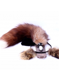 Игровой комплект: серебристая анальная пробка с пушистым хвостом и ободок-ушки - Crazy Handmade - купить с доставкой в Новосибирске