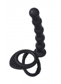 Черная насадка на пенис для двойного проникновения - 19,5 см. - ToyFa - купить с доставкой в Новосибирске