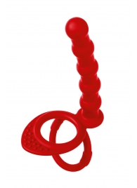 Красная насадка на пенис для двойного проникновения - 19,5 см. - ToyFa - купить с доставкой в Новосибирске