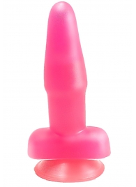 Розовый гелевый анальный стимулятор на присоске - 12,5 см. - LOVETOY (А-Полимер)