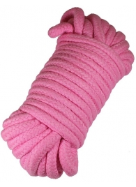 Розовая верёвка для бондажа и декоративной вязки - 10 м. - Eroticon - купить с доставкой в Новосибирске