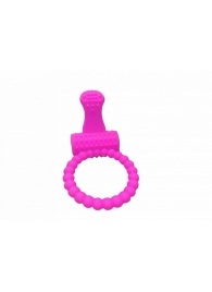 Розовое силиконовое эрекционное кольцо с вибрацией и язычком - 4sexdreaM - в Новосибирске купить с доставкой
