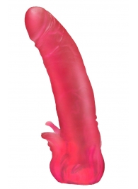 Розовая насадка для страпона с клиторальными лепестками - 18,5 см. - LOVETOY (А-Полимер) - купить с доставкой #SOTBIT_REGIONS_UF_V_REGION_NAME#