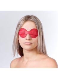Красная кожаная маска на глаза для эротических игр - Sitabella - купить с доставкой в Новосибирске