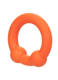 Оранжевое эрекционное кольцо Liquid Silicone Dual Ball Ring - California Exotic Novelties - в Новосибирске купить с доставкой