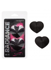 Черные пэстисы в форме сердечек Heart Pasties - California Exotic Novelties - купить с доставкой в Новосибирске