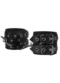 Чёрные наручники из кожи - Sitabella - купить с доставкой в Новосибирске