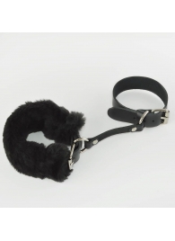 Черные кожаные наручники со съемной опушкой - Sitabella - купить с доставкой #SOTBIT_REGIONS_UF_V_REGION_NAME#