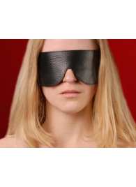 Чёрная широкая кожаная маска на глаза - Sitabella - купить с доставкой в Новосибирске