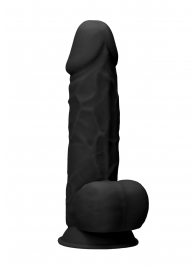 Черный фаллоимитатор Realistic Cock With Scrotum - 21,5 см. - Shots Media BV