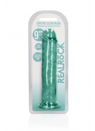 Зеленый фаллоимитатор Crystal Clear на присоске - 25 см. - Shots Media BV