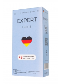 Ультратонкие презервативы EXPERT Lights - 12 шт.(+3 в подарок) - Expert - купить с доставкой в Новосибирске