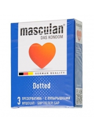 Презервативы с пупырышками Masculan Dotted - 3 шт. - Masculan - купить с доставкой в Новосибирске