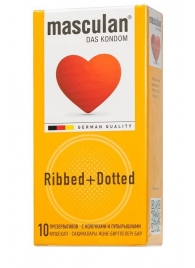 Презервативы с колечками и пупырышками Masculan Ribbed+Dotted - 10 шт. - Masculan - купить с доставкой в Новосибирске